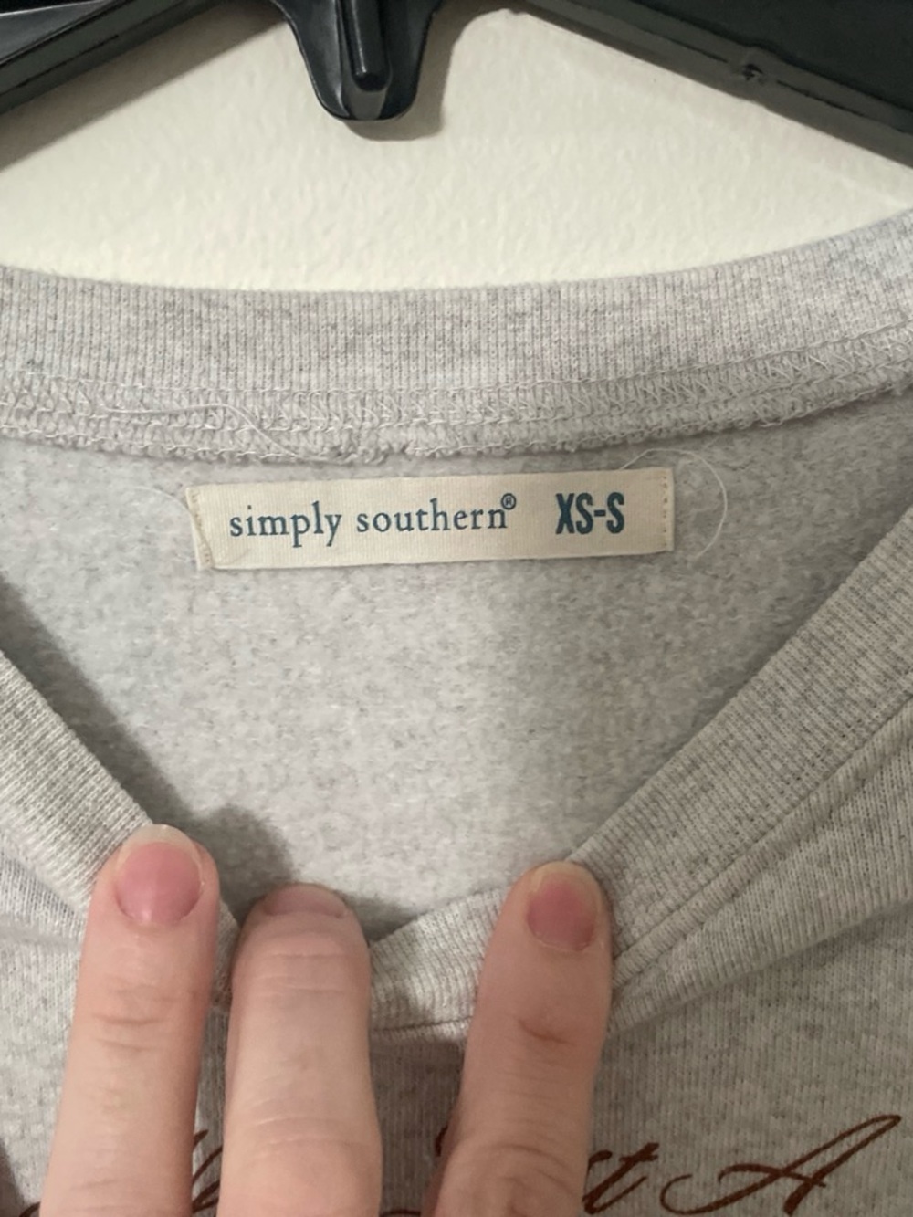 Simply Southern Gray Crewneck Sweatshirt with Pink Bear Tailgate Graphic - Picture 3 of 6